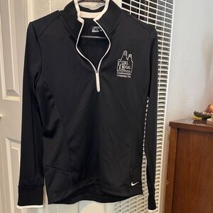 Nike Black Quarter-Zip Top with White Trim